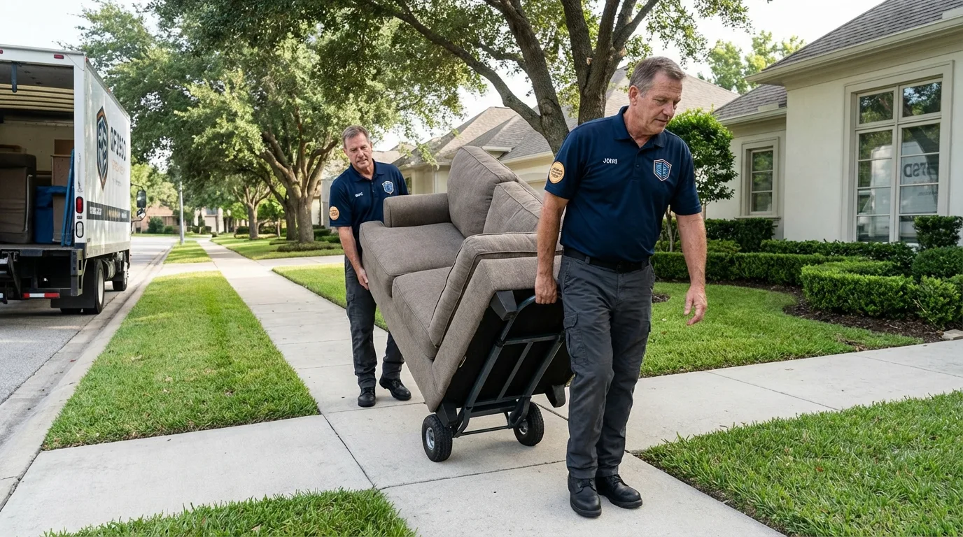 Local residential moving crew loading furniture in Fort Stewart, GA